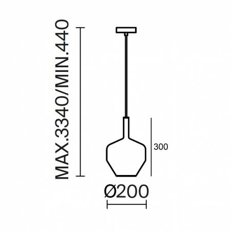 Lámpara colgante Duality E27 Ø20 cristal - Maytoni