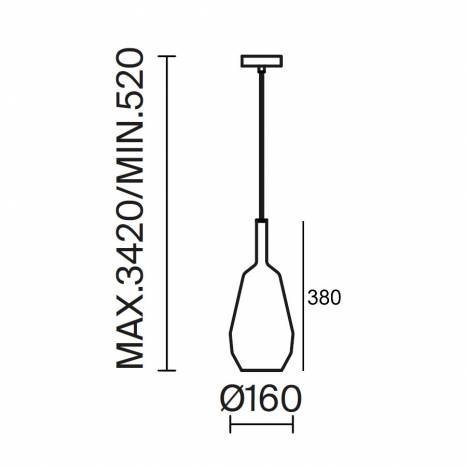 Lámpara colgante Duality E27 Ø16cm cristal - Maytoni