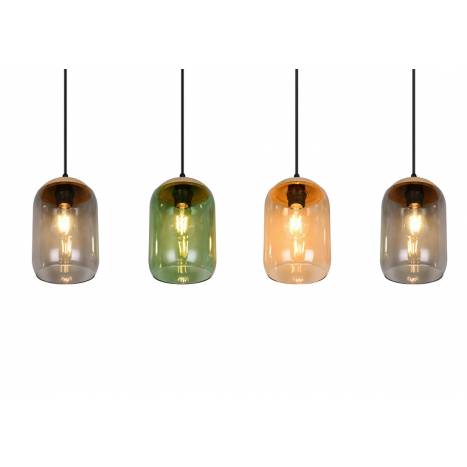 Lámpara colgante Cork lineal 4L E27 cristal - Trio