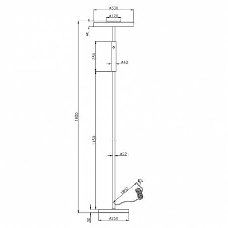 Lámpara de pie Celeste LED cristal dimmable - Trio