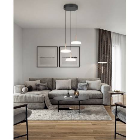 Lámpara colgante Celeste 3L LED cristal dimmable - Trio