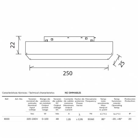Fuente alimentación interna IP20 100w 48v - Mantra