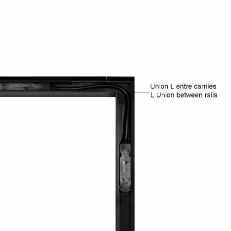 Unión L carril superficie magnético 48V negro - Mantra