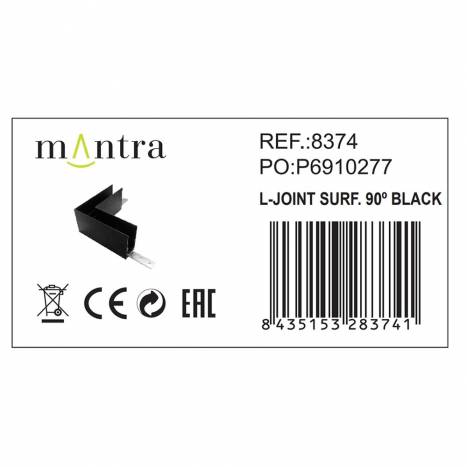 Unión L carril superficie magnético 48V negro - Mantra