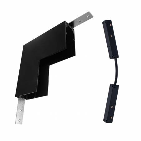 Unión L carril superficie pared/techo 48V negro - Mantra