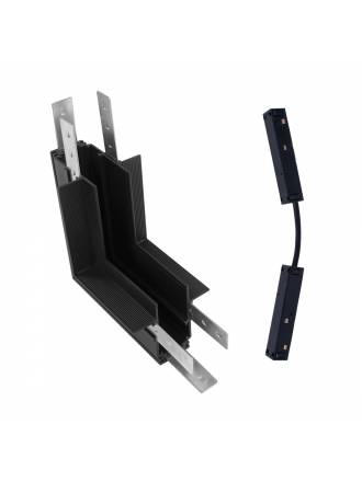 Unión L carril empotrado magnético pared/techo 48V negro - Mantra
