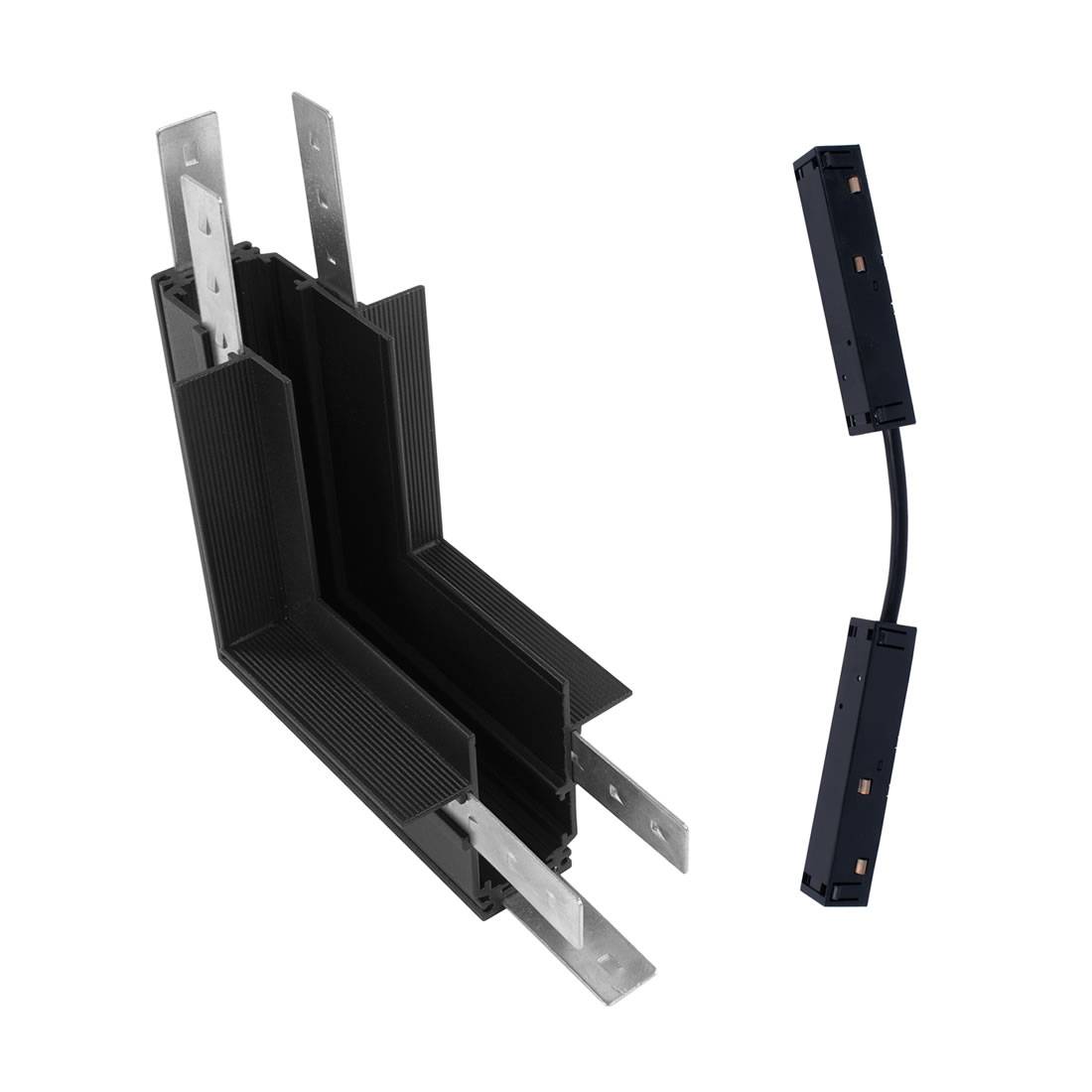 Unión L carril empotrado magnético pared/techo 48V negro - Mantra Unión L carril empotrado magnético pared/techo 48V negro - Mantra