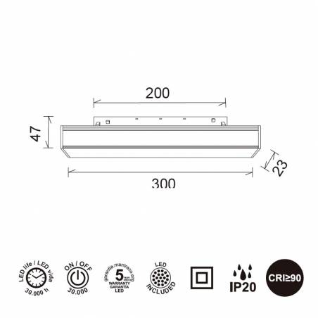 Foco carril Magneto lineal 120° 48V LED magnético - Mantra