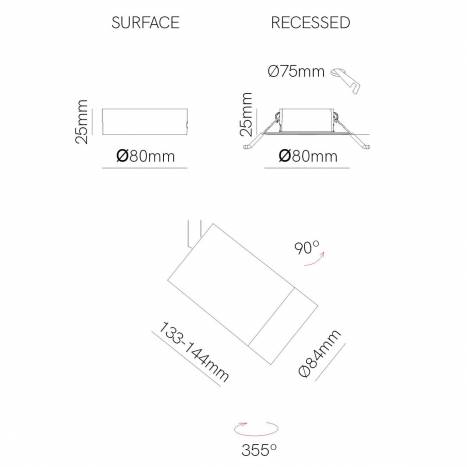 BENEITO FAURE Crown LED CCT surface/recessed light