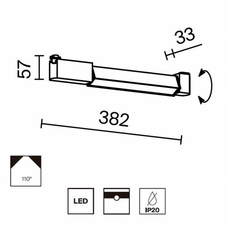 Foco de carril Basis Rot Unity LED monofásico - Maytoni