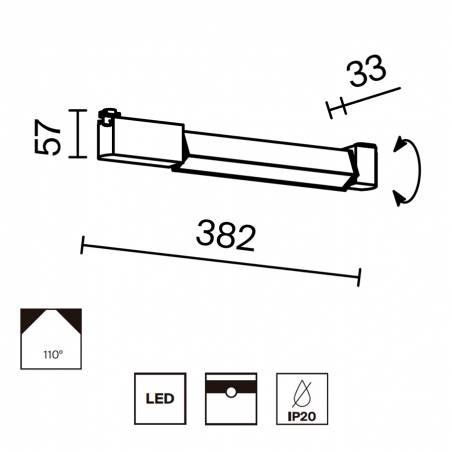 Foco de carril Basis Rot Unity LED monofásico - Maytoni