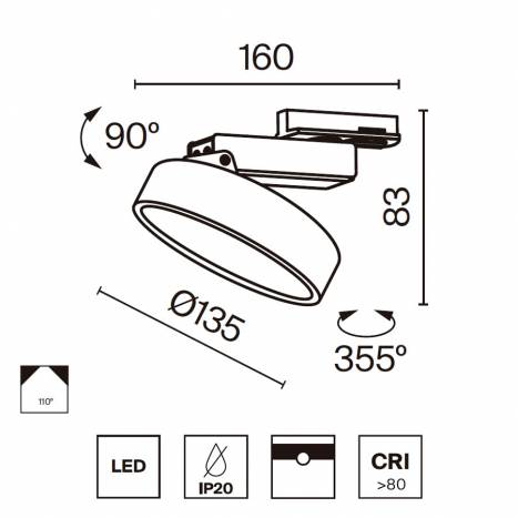 Foco de carril Zon Unity LED monofásico - Maytoni