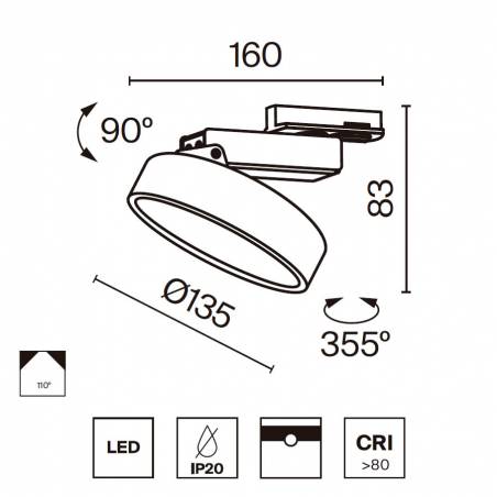 Foco de carril Zon Unity LED monofásico - Maytoni