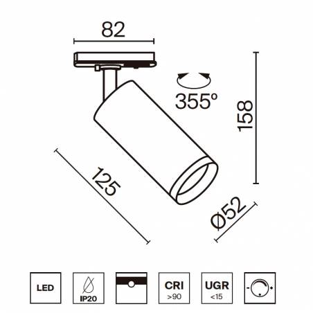 Foco de carril Focus LED Unity LED monofásico - Maytoni