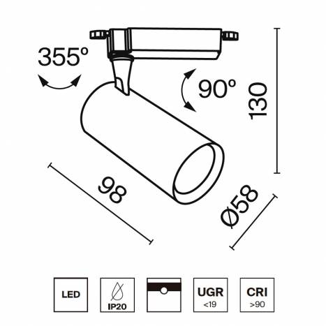 Foco de carril Vuoro LED Unity monofásico - Maytoni