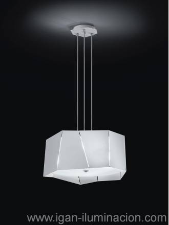 Lampara colgante Axis 3 luces metal plegado blanco