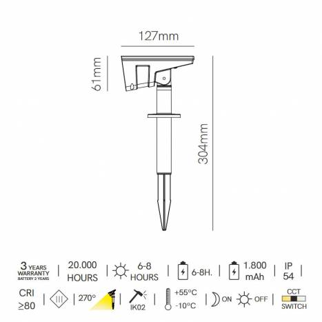 Foco de pincho Gam Solar LED IP54 - Beneito Faure