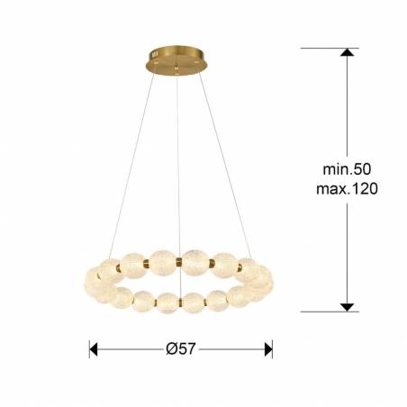 Lámpara colgante Roxan LED Ø57cm oro dimmable - Schuller