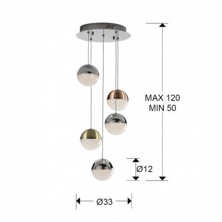 Lámpara colgante Sphere 5L LED colores - Schuller