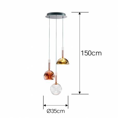 Lámpara colgante Charlize LED 3L - Schuller