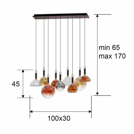 Lámpara colgante Charlize LED 9L regulable - Schuller