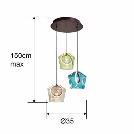 Lámpara colgante Ingrid LED 3l colores - Schuller