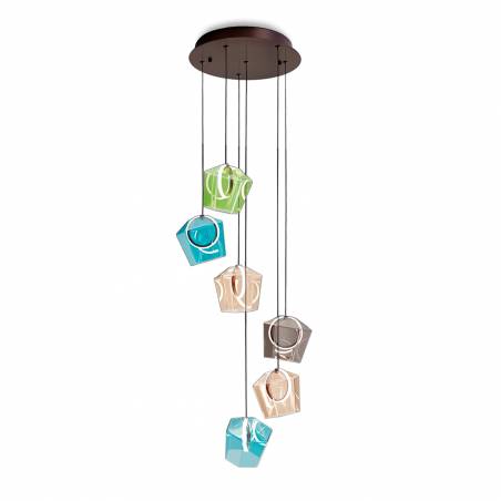 Lámpara colgante Ingrid LED 6L colores - Schuller