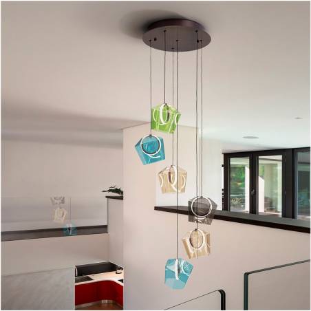 Lámpara colgante Ingrid LED 6L colores - Schuller