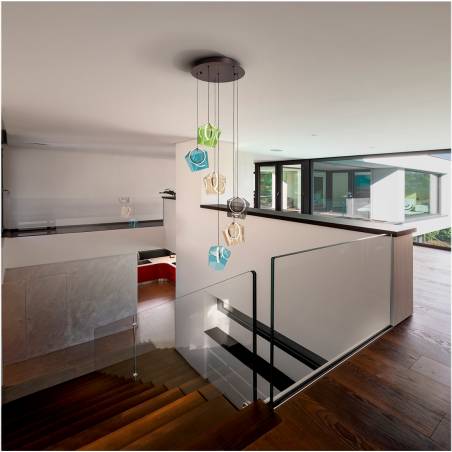Lámpara colgante Ingrid LED 6L colores - Schuller