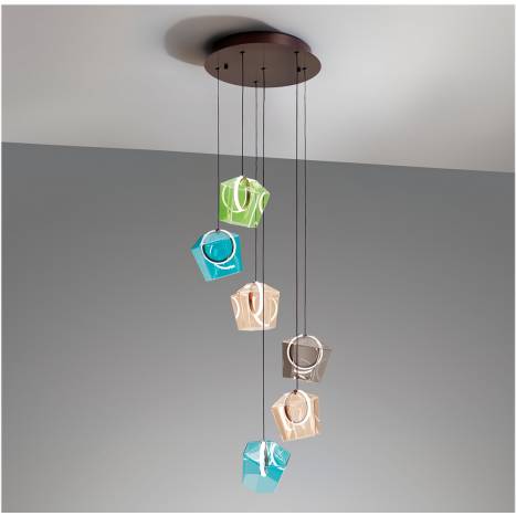 Lámpara colgante Ingrid LED 6L colores - Schuller
