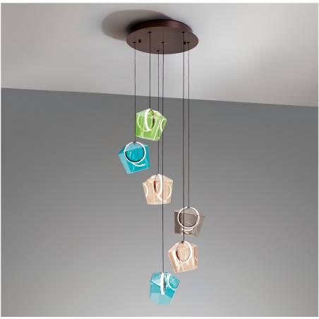 Lámpara colgante Ingrid LED 6L colores - Schuller