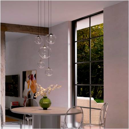 Lámpara colgante Irides LED Ø10cm cristal - Redo
