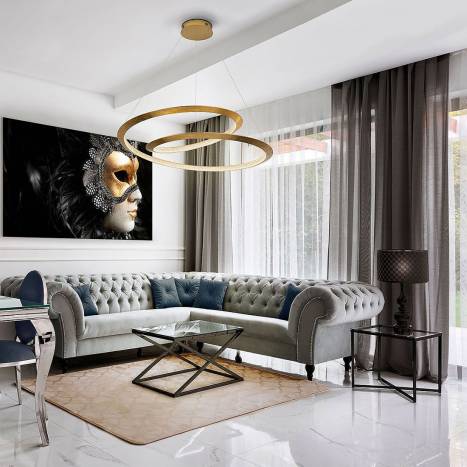 Lámpara colgante Eternity LED Ø97cm pan de oro - Schuller