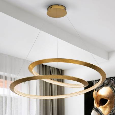 Lámpara colgante Eternity LED Ø97cm pan de oro - Schuller