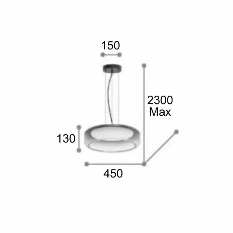 Lámpara colgante Topico LED Ø45cm cristal - Ideal Lux