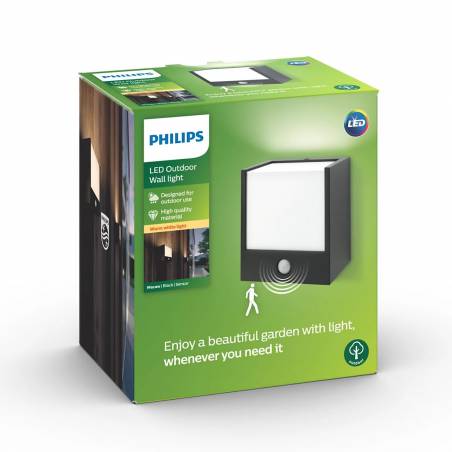 Aplique de pared Macaw LED IR 3.5w IP44 + sensor - Philips