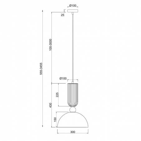 Lámpara colgante Antic E27 Ø30cm cristal - Maytoni