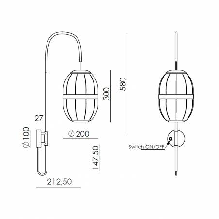Aplique de pared Pull 1L G9 lino - Aromas