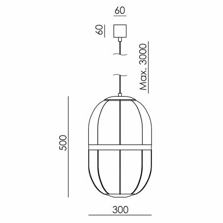 Lámpara colgante Pull 1L G9 lino - Aromas