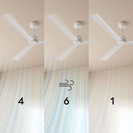 Ventilador de techo Alma DC LED Ø132cm 3 aspas blanco - Sulion