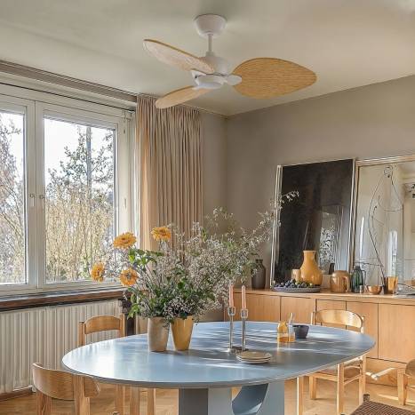 SULION Alma LED DC Ø132cm 3 blades ceiling fan white