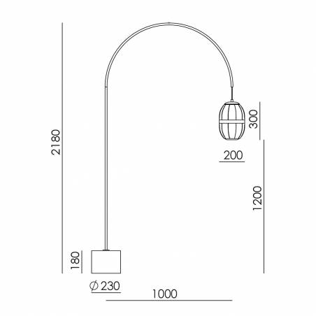 Lámpara de pie Pull 1L G9 lino - Aromas