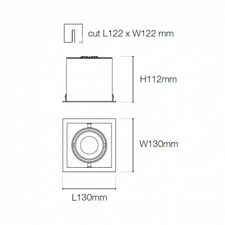 Foco empotrable Kardan Box LED 1x13w - Maslighting