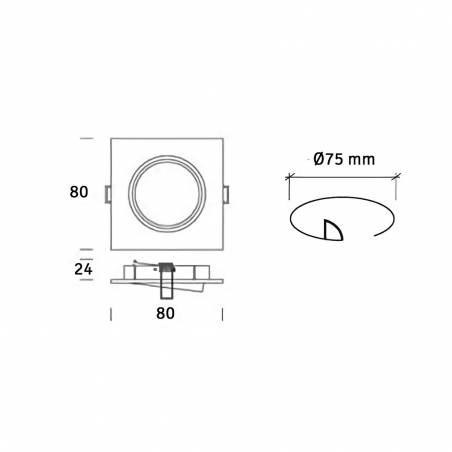 Foco empotrable 225 GU10 cromo brillo
