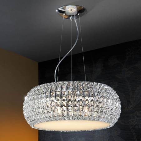 SCHULLER Diamond 54cm pendant lamp 9L G9 chrome