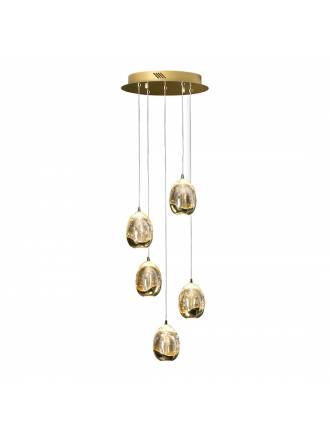 SCHULLER Rocio pendant lamp 5L LED gold