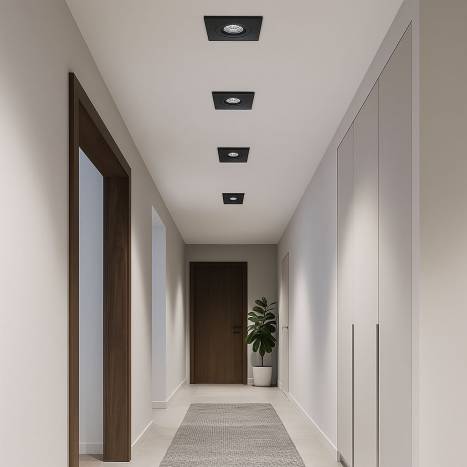 Foco empotrable NC1860SQBK GU10 negro - YLD