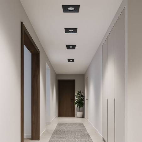 Foco empotrable NC1860SQBK GU10 negro - YLD