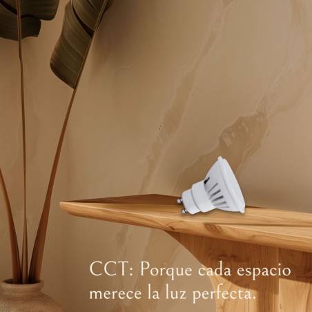 Bombilla LED 9w GU10 120° CCT 3 colores de luz - Mantra