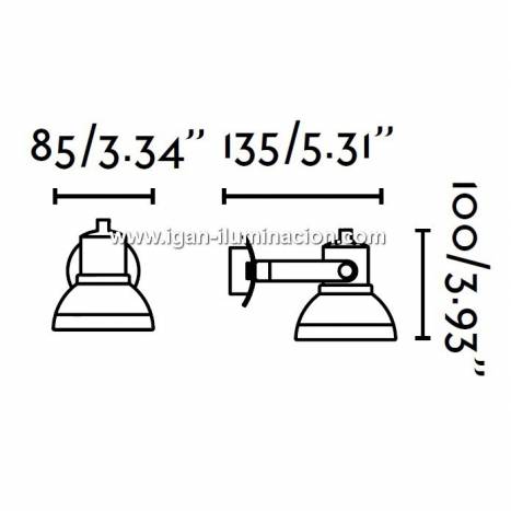 Aplique de pared Ring 1 luz blanco - Faro